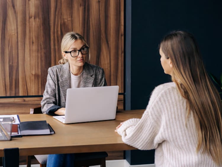 A teacher getting interviewed