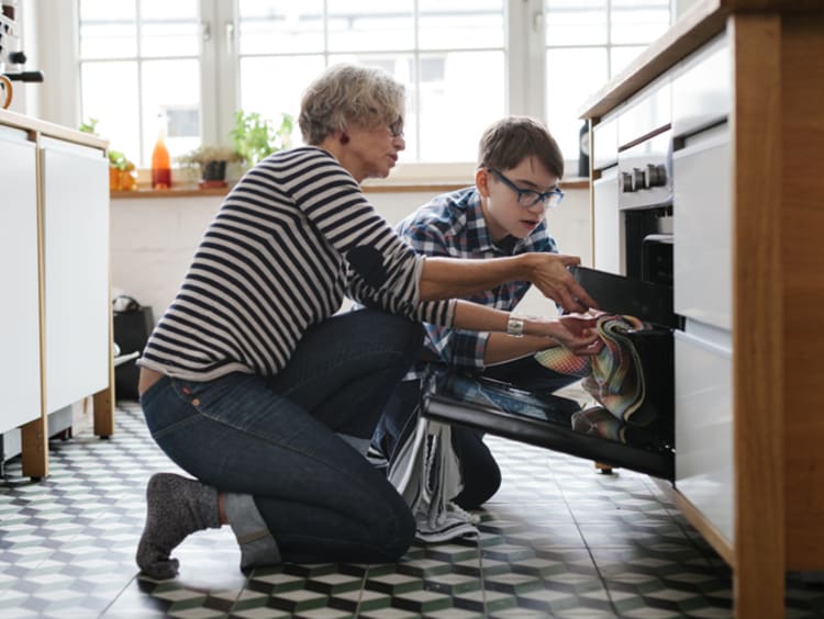 adult teaching character to a child