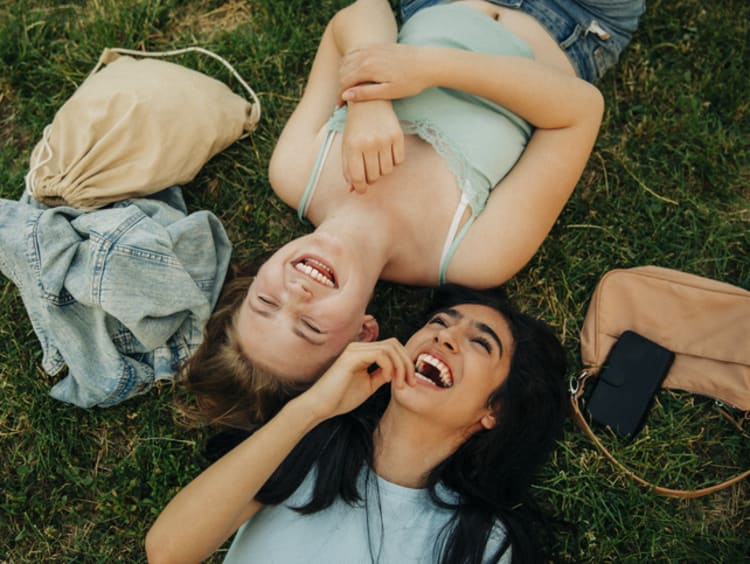 Two friends spending time together in a park