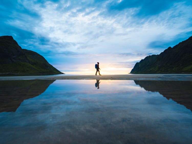 Someone on an adventure in nature.