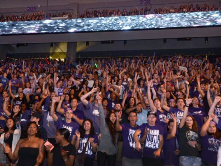 The GCU student section at a basketball game