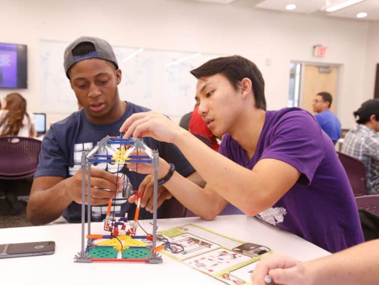 STEM students building something