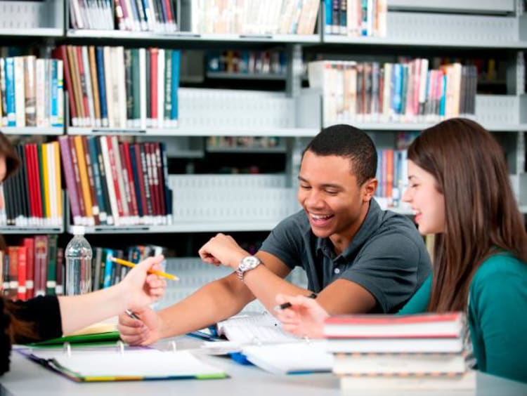 students studying