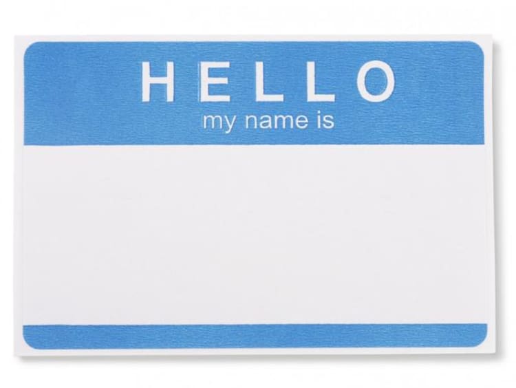 blank nametag