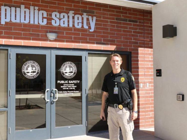 public safety officer outside public safety office