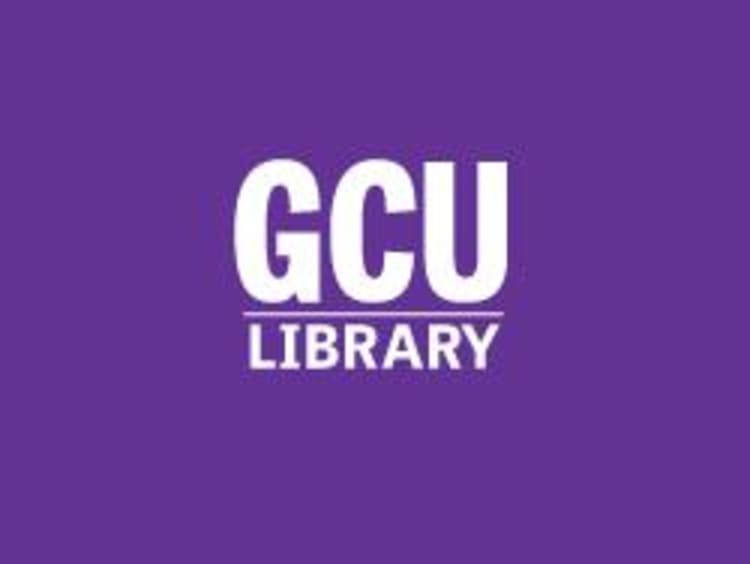 GCU library on purple background