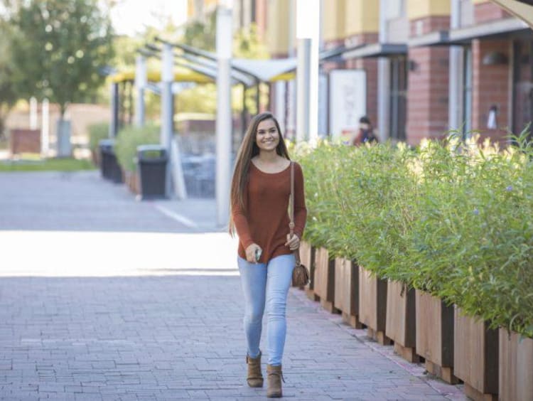 Tatum walking down Lopes Way