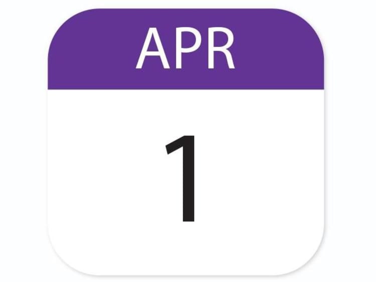 Calendar icon of April first