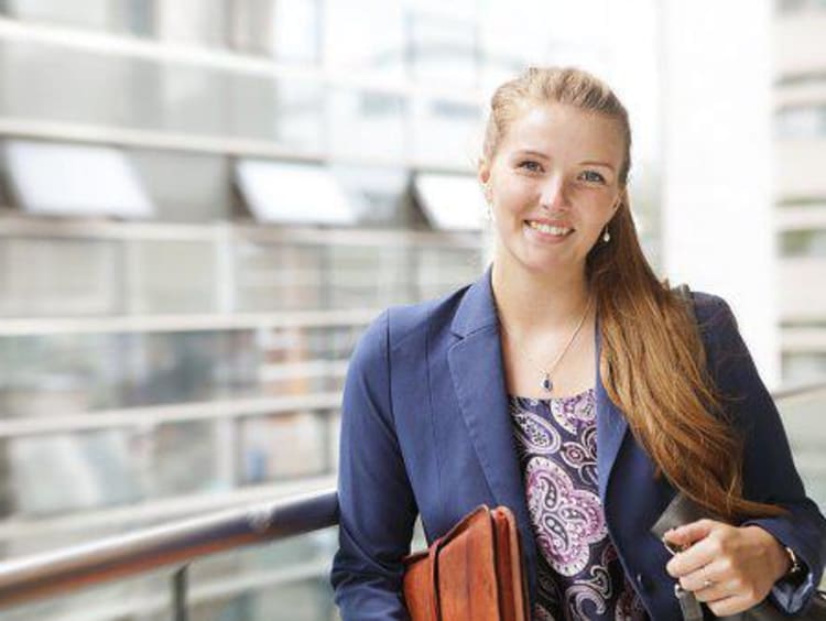 business woman carrying briefcase