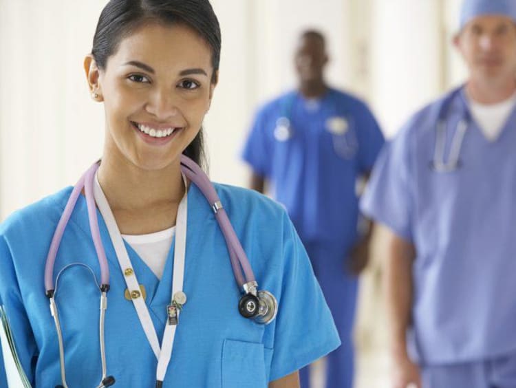 Healthcare people in scrubs