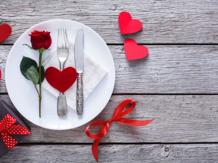 A Valentine's Day table setting