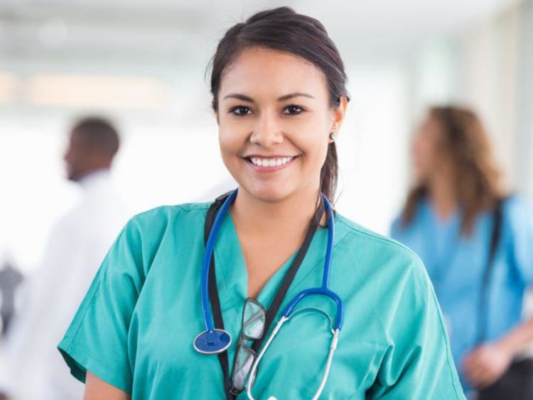 Woman nurse smiling