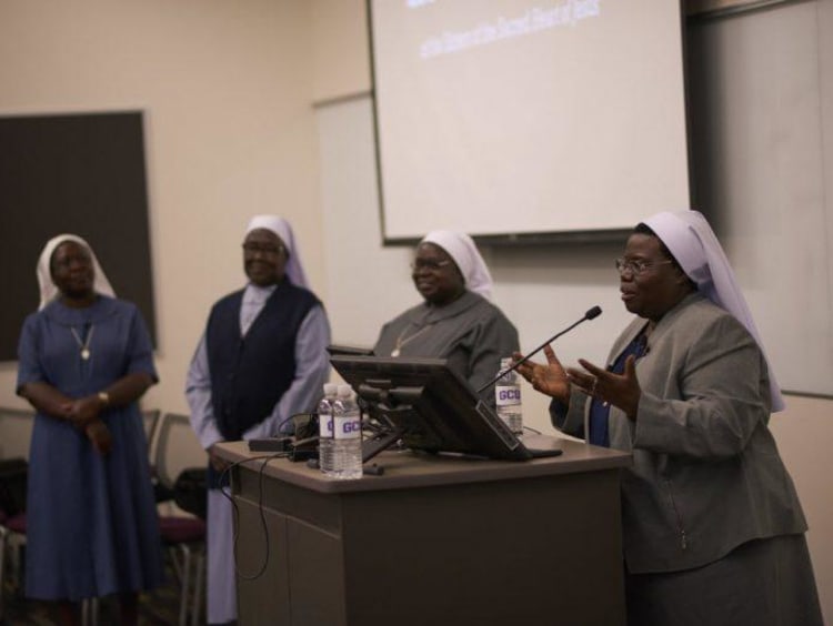Sister Rosemary Nyirumbe speaking 