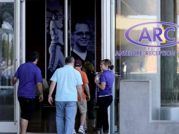 people walking into antelope reception center