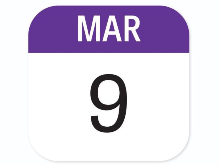 March 9 calendar icon