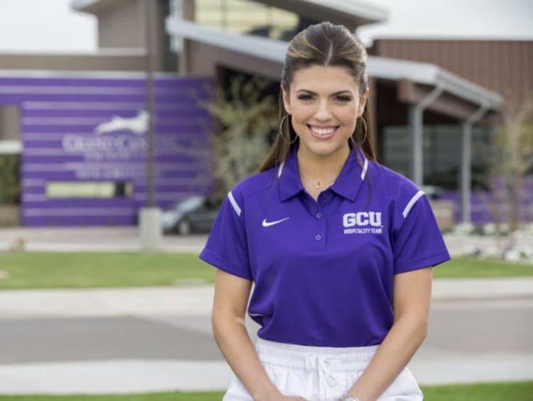 Sarah Mondragon in front of the GCU Golf Course