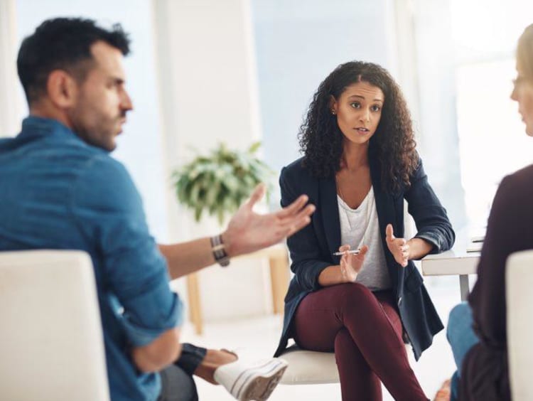 Mediator hearing out a dispute