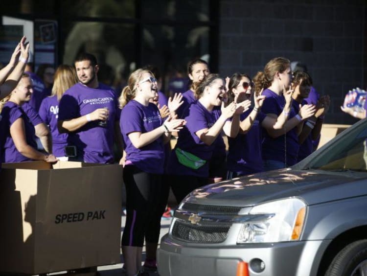 GCU welcome crew clapping