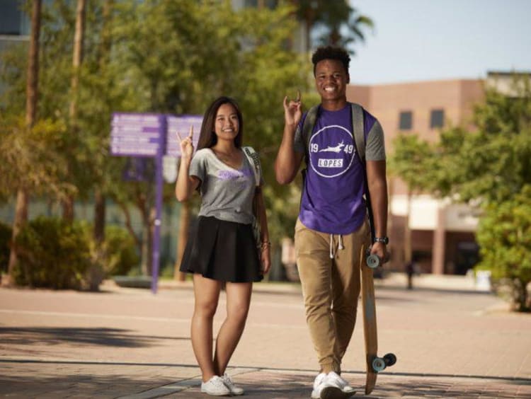 GCU students on the promenade