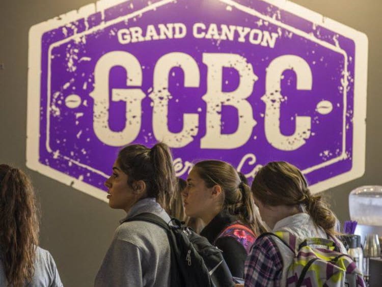 Students standing in line at GCBC