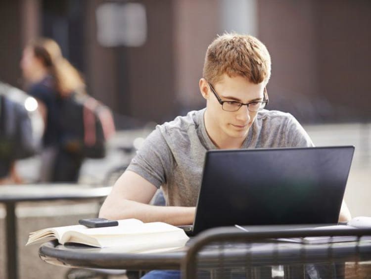 boy studying