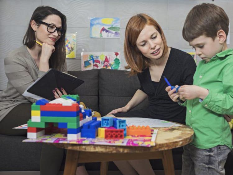 Child receiving counseling