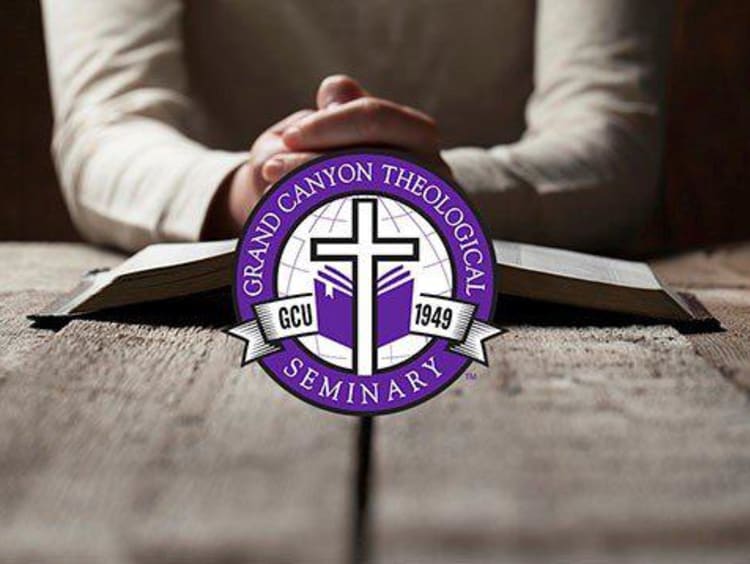 folded hands with gcu theology logo