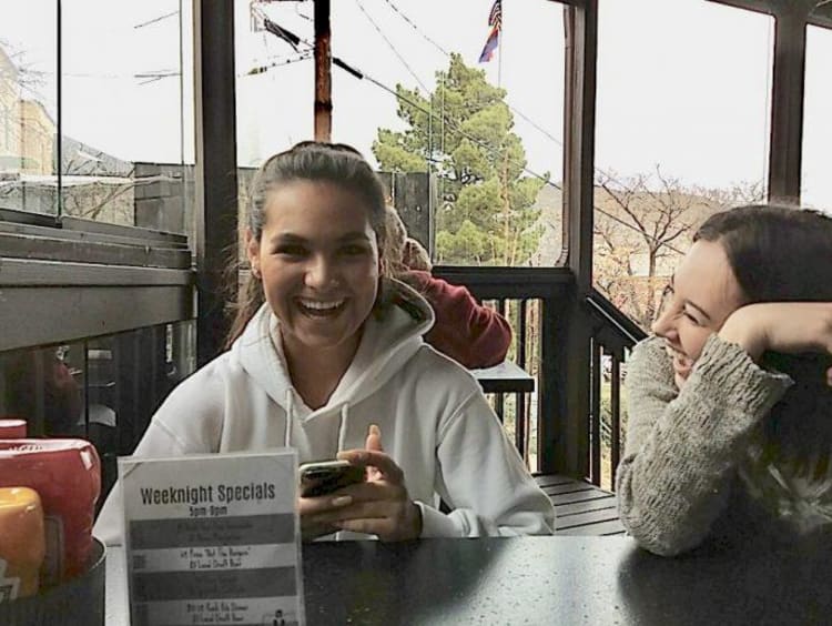 girls laughing