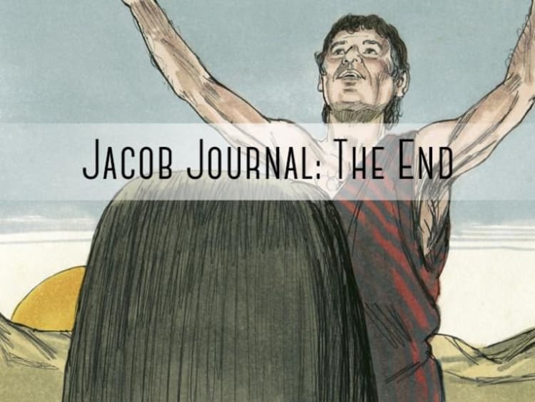 person with hands up "jacob journal: the end"