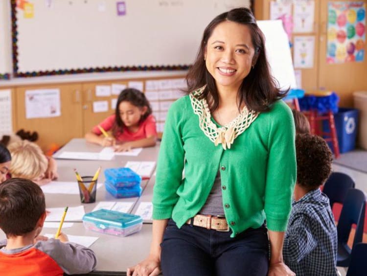 teacher smiling