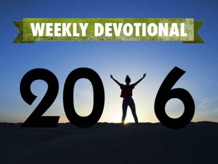 A 2016 sign under the Weekly Devotional banner