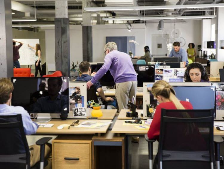 students working on computers