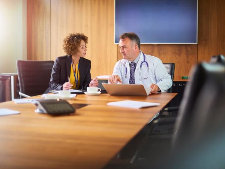 healthcare professionals in a meeting