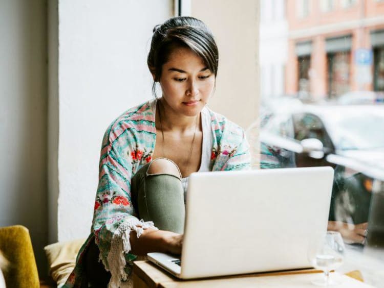 Woman on computer