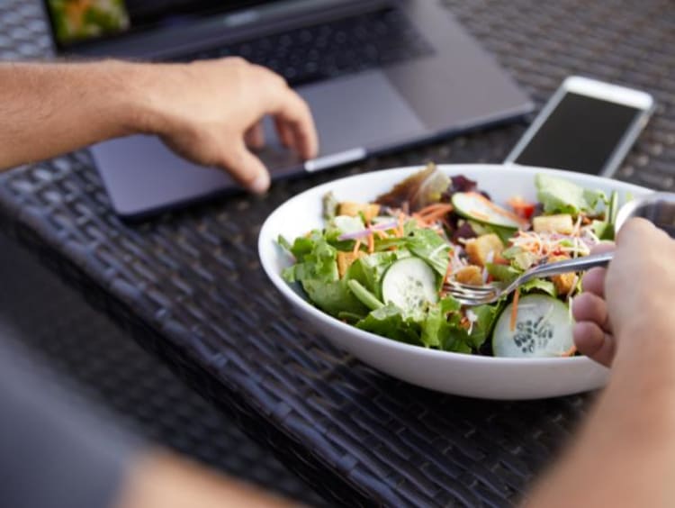 person eating lunch