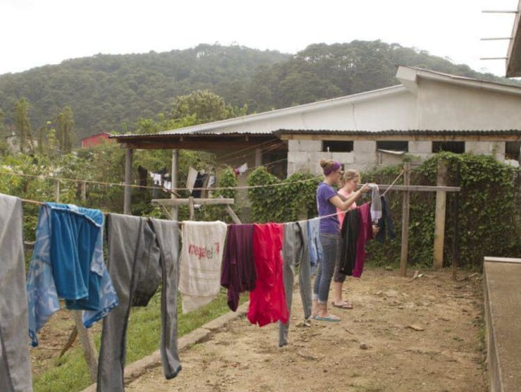 Clothes on a drying line