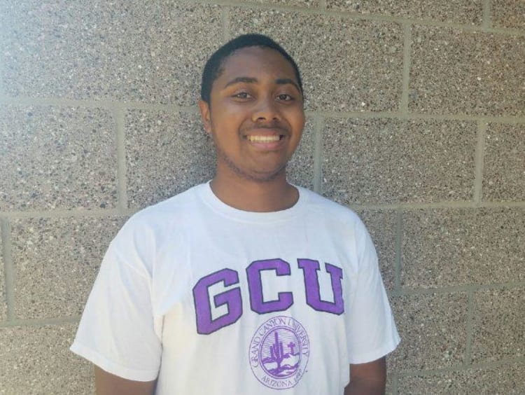 Myles Williams in a GCU shirt