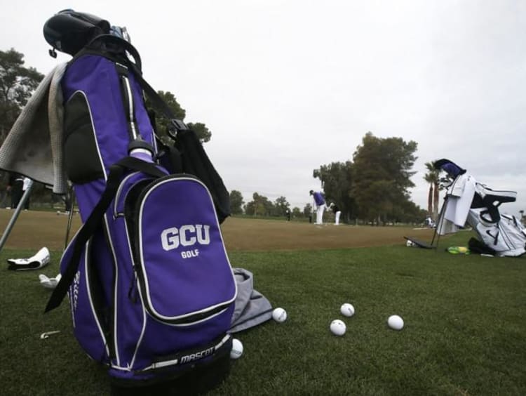 golf bag on the GCU golf course
