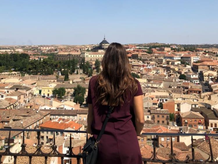 girl looking at view of Spain