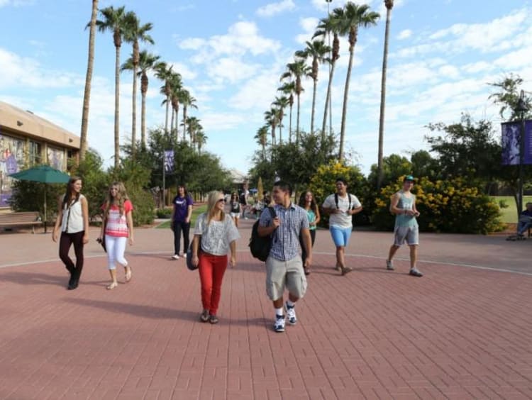 people walking on GCU campus