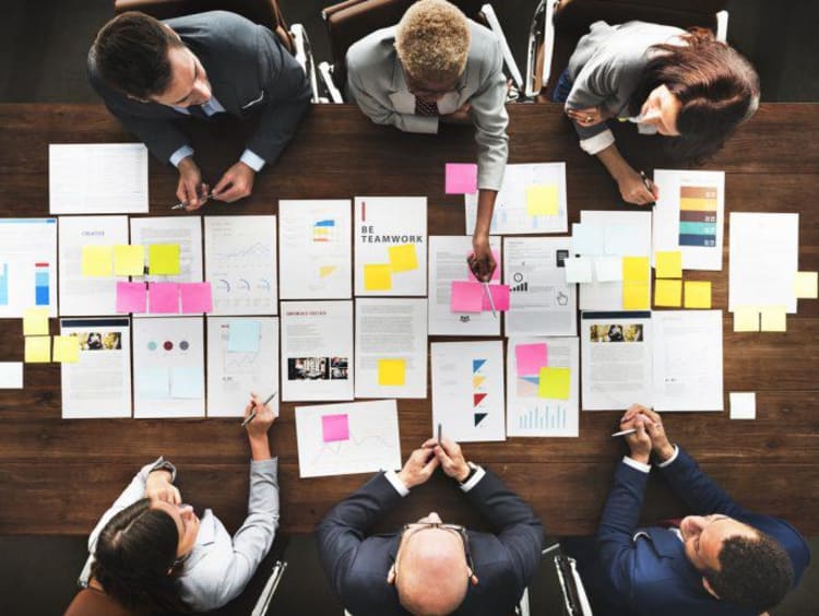 People working at a desk