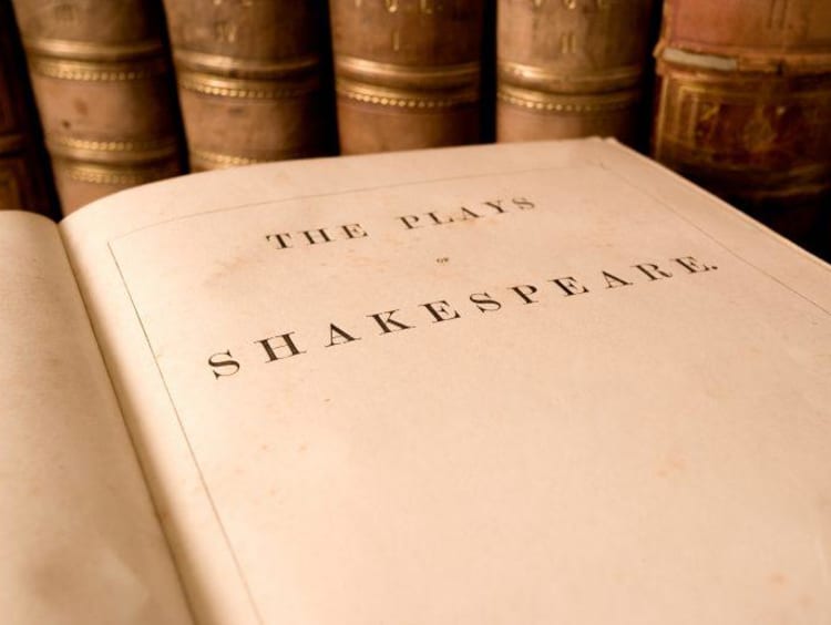 close up of Shakespeare book