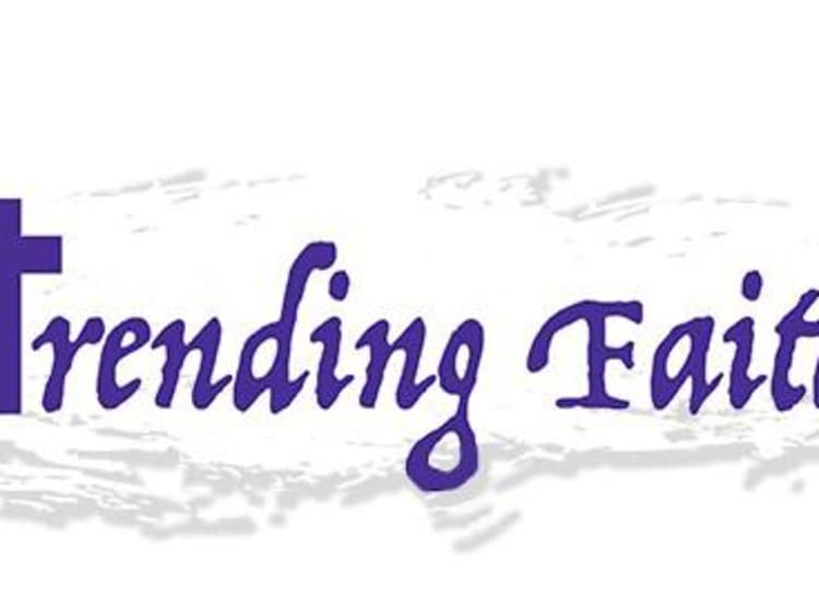 Trending faith logo with purple text