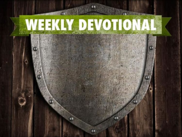 A shield under the Weekly Devotional banner