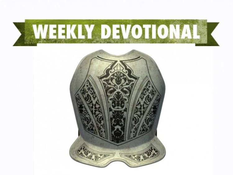 A breastplate under the Weekly Devotional banner
