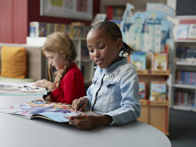 Students working in class