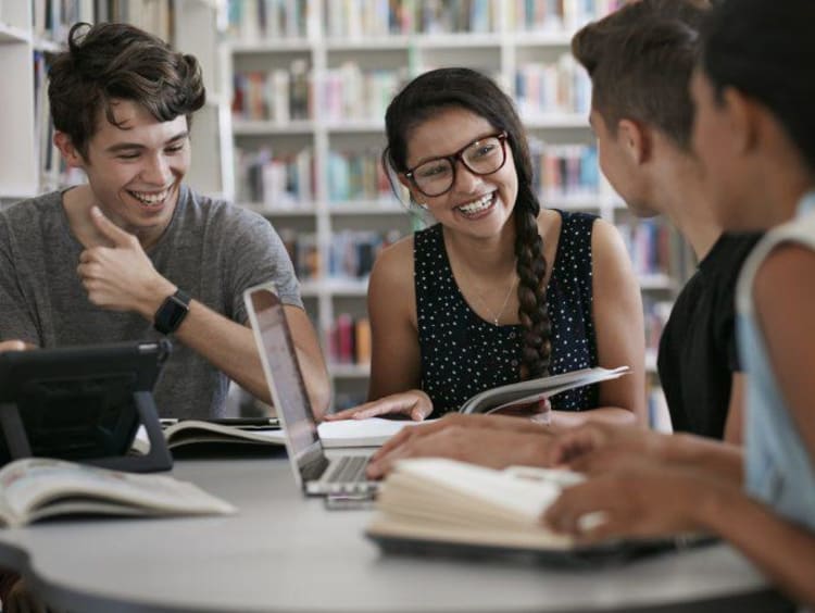 young adults in a study group