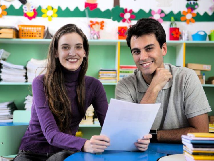 parents of a student in a classroom