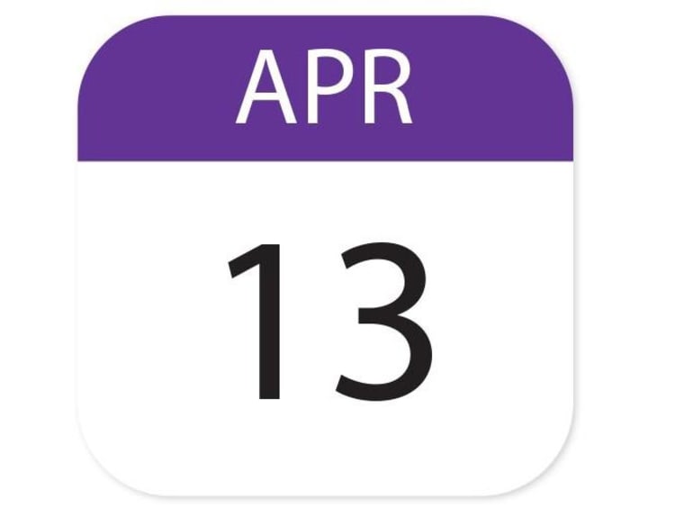 April 13 calendar