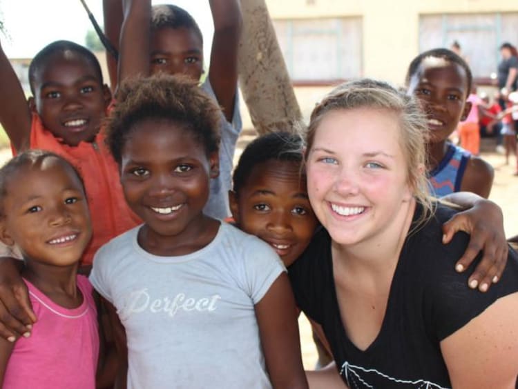 Meg Hayes with kids